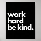Work Hard Be Kind Insrational Motivational Workout Poster (Vorne)
