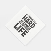 Work Hard Cat Better Life International Cat Day Serviette (Ecke)