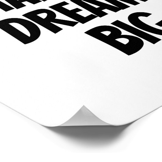 Work Hard Dream Big - Motivierend Zitat drucken Poster (Ecke)