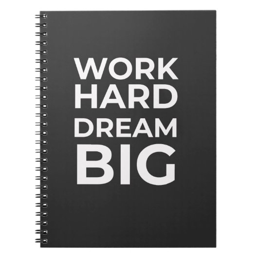 Work Hard Dream Big Notizblock (Vorderseite)