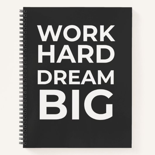 Work Hard Dream Big Spiral Notizblock (Vorderseite)