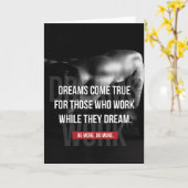 Work Hard - Dreams Come True - Gymnasium Motiviere Karte (Gelbe Blume)