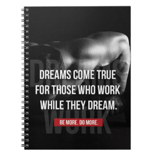 Work Hard - Dreams Come True - Gymnasium Motiviere Notizblock