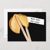 Work Hard Get Lucky Fortune Cookie Postcard Postkarte (Vorne/Hinten)