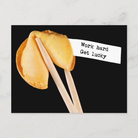 Work Hard Get Lucky Fortune Cookie Postcard Postkarte (Vorderseite)