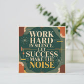 Work Hard In Silence, Let Success Make The Noise Einladung (Stehend Vorderseite)