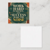 Work Hard In Silence, Let Success Make The Noise Quadratische Visitenkarte (Vorne/Hinten)