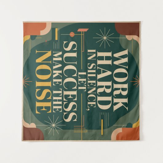 Work Hard In Silence, Let Success Make The Noise Wandteppich (Vorderseite (Horizontal))
