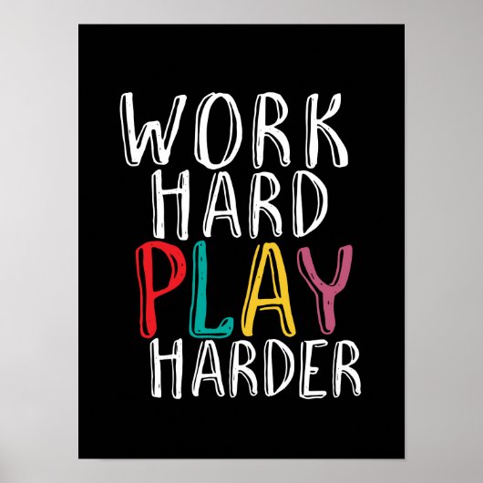 Work Hard Play Harer Gaming Geek Nerd Video Gamer Poster (Vorne)