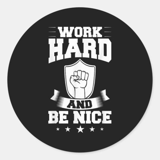 Work Hard Quotes Insration Motivational Saying  Runder Aufkleber (Vorderseite)