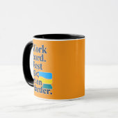Work Hard Rest Even Harder Beach Lifestyle Design Tasse (Vorderseite Links)
