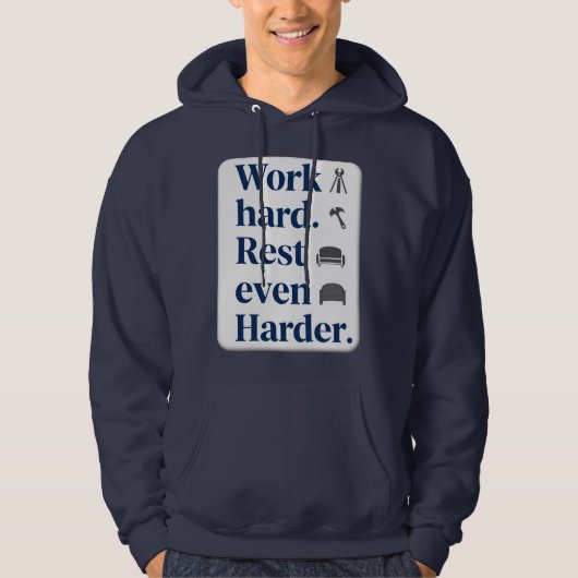 Work Hard Rest Even Harder Bold Typography Shirt (Vorderseite)