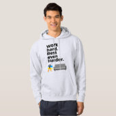 Work Hard Rest Even Harder Minimal Quote Design Hoodie (Vorne ganz)