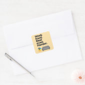 Work Hard Rest Even Harder Minimal Quote Design Quadratischer Aufkleber (Umschlag)