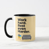 Work Hard Rest Even Harder Minimal Quote Design Tasse (Links)