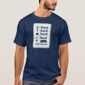 Work Hard Rest Even Harder Minimal Worker Design T-Shirt (Vorderseite)