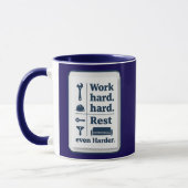Work Hard Rest Even Harder Minimal Worker Design Tasse (Links)