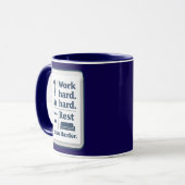 Work Hard Rest Even Harder Minimal Worker Design Tasse (Vorderseite Links)