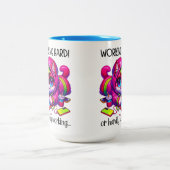 Work Hard  Zweifarbige Tasse (Mittel)