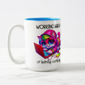 Work Hard  Zweifarbige Tasse (Links)