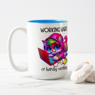 Work Hard  Zweifarbige Tasse