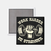 Work Harder Be Stronger #USAPatriotGraphics © Magnet (Vorderseite/Rückseite)