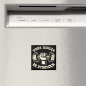 Work Harder Be Stronger #USAPatriotGraphics © Magnet (In Situ (Geschirrspüler))
