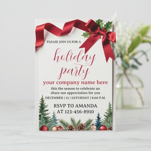 Work Holiday Party Einladung (Stehend Vorderseite)