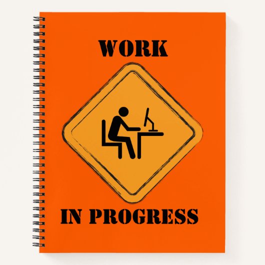 Work In Progress-komisches Journal-Notebook Notizblock (Vorderseite)