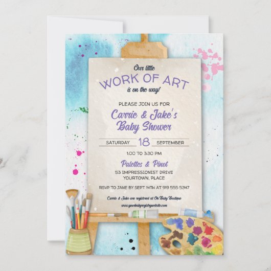 Work of Art Baby Shower Invitation Einladung (Vorderseite)