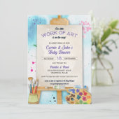 Work of Art Baby Shower Invitation Einladung (Stehend Vorderseite)