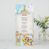 Work of Art Baby Shower Menükarte (Stehend Vorderseite)