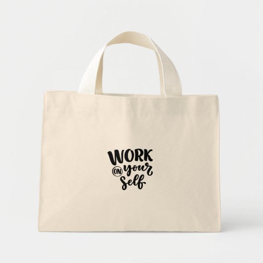 work on yourself  mini stoffbeutel (Vorne)