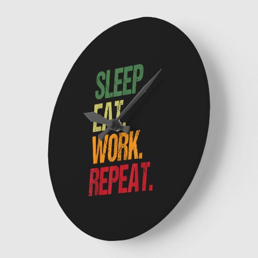 Work Repeat Hamster Große Wanduhr (Winkel)