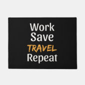 Work Rett Travel Repeat - Cool Broke Traveller Fußmatte (Vorderseite)
