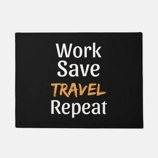 Work Rett Travel Repeat - Cool Broke Traveller Fußmatte (Vorderseite)
