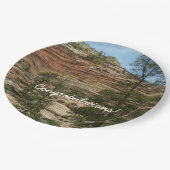 Work Rock Walls im Zion Nationalpark Pappteller (Schrägansicht)