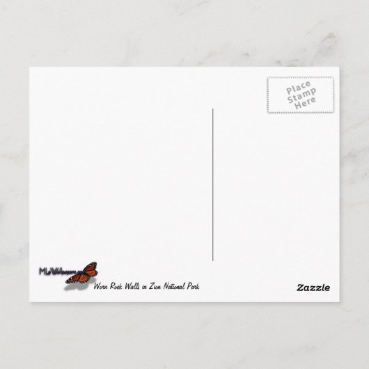 Work Rock Walls im Zion Nationalpark Postkarte (Rückseite)