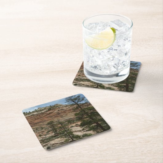 Work Rock Walls im Zion Nationalpark Rechteckiger Pappuntersetzer (Vor Ort)