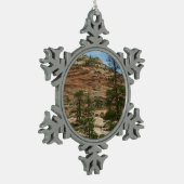 Work Rock Walls im Zion Nationalpark Schneeflocken Zinn-Ornament (Links)