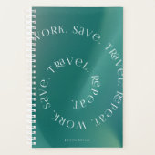 Work Save Travel Repeat Personalized Planner Planer (Vorderseite)