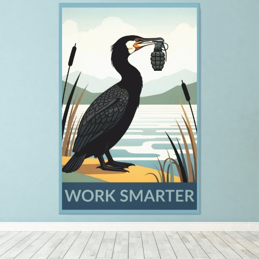 Work smarter poster leinwanddruck (Insitu (Holzboden))