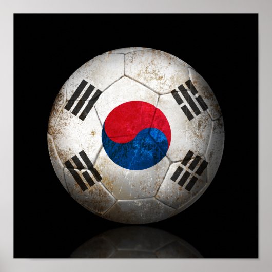 Work South Korean Flag Football Soccer Ball Poster (Vorne)
