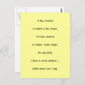 Work Stops Postkarte (Vorne/Hinten)