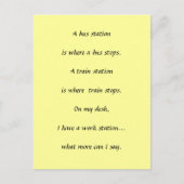 Work Stops Postkarte (Vorderseite)