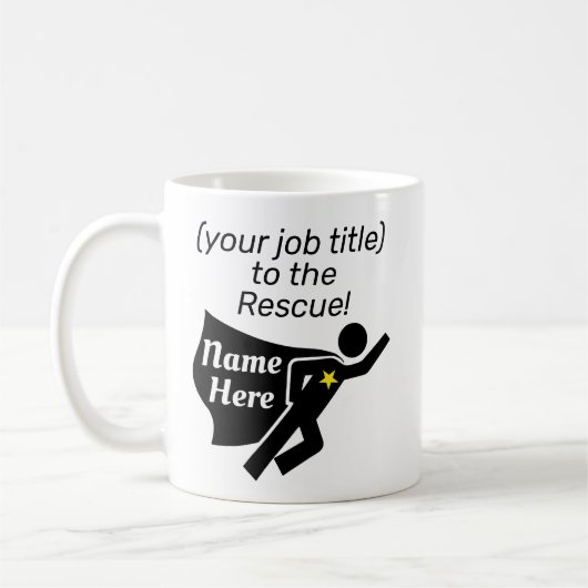 Work Tasse Personalisiert Superhero Job Name und N (Links)