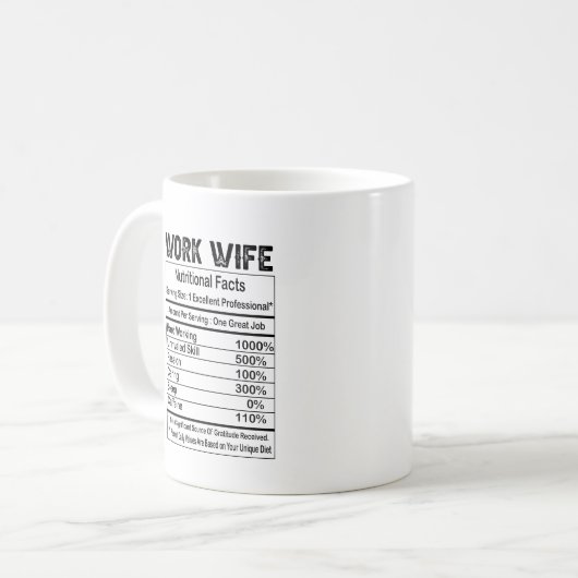Work Wife Nutrition Facts 11 oz Coffee Mug Kaffeetasse (Vorderseite Links)