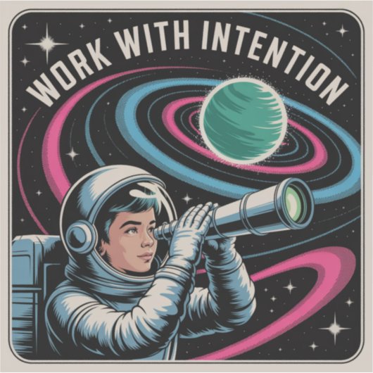 Work With Intention Aufkleber (Vorderseite)
