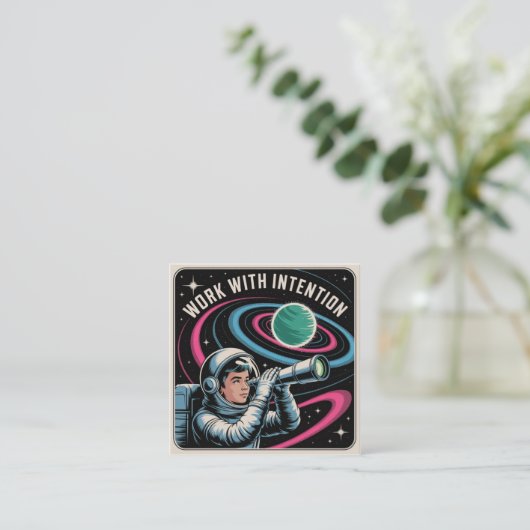 Work With Intention Telefonnummerkarte (Stehend Vorderseite)