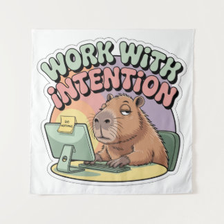 Work With Intention Wandteppich
